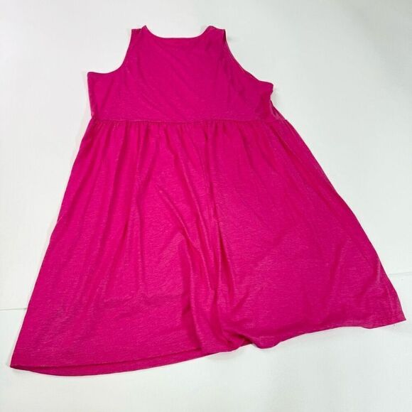 Old Navy Dress Women 2X Hot Pink Sleeveless round Neck Midi NWT flowy tiered - Picture 8 of 9
